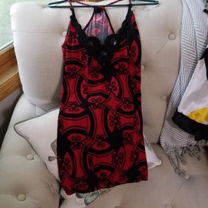 Red and black jeweled top